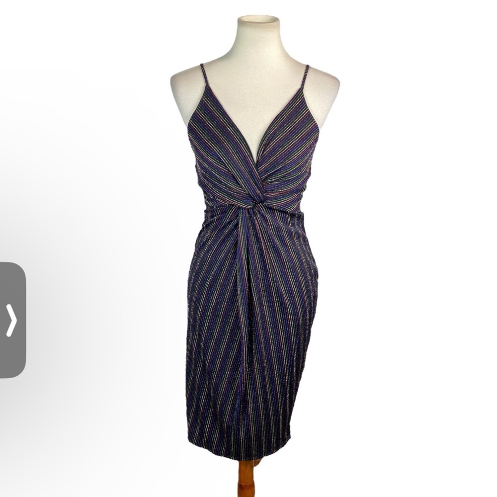 NWT Rolla Coster multicolor sparkly stripe dress size S